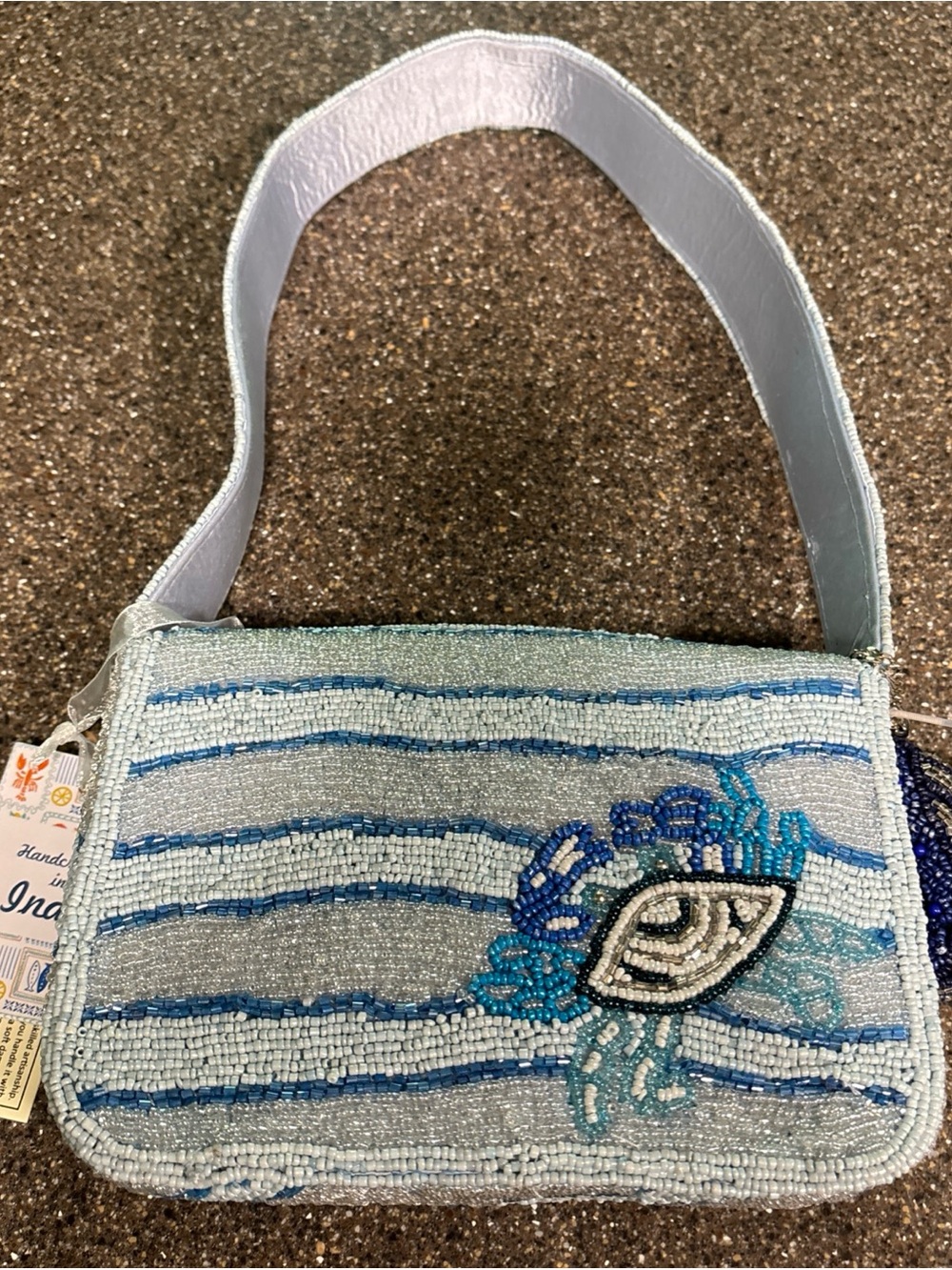 NEW RELEASE Blue Whale Beaded Shoulder Bag India Viral Beaded Bag Charm NWT - Picture 5 of 16